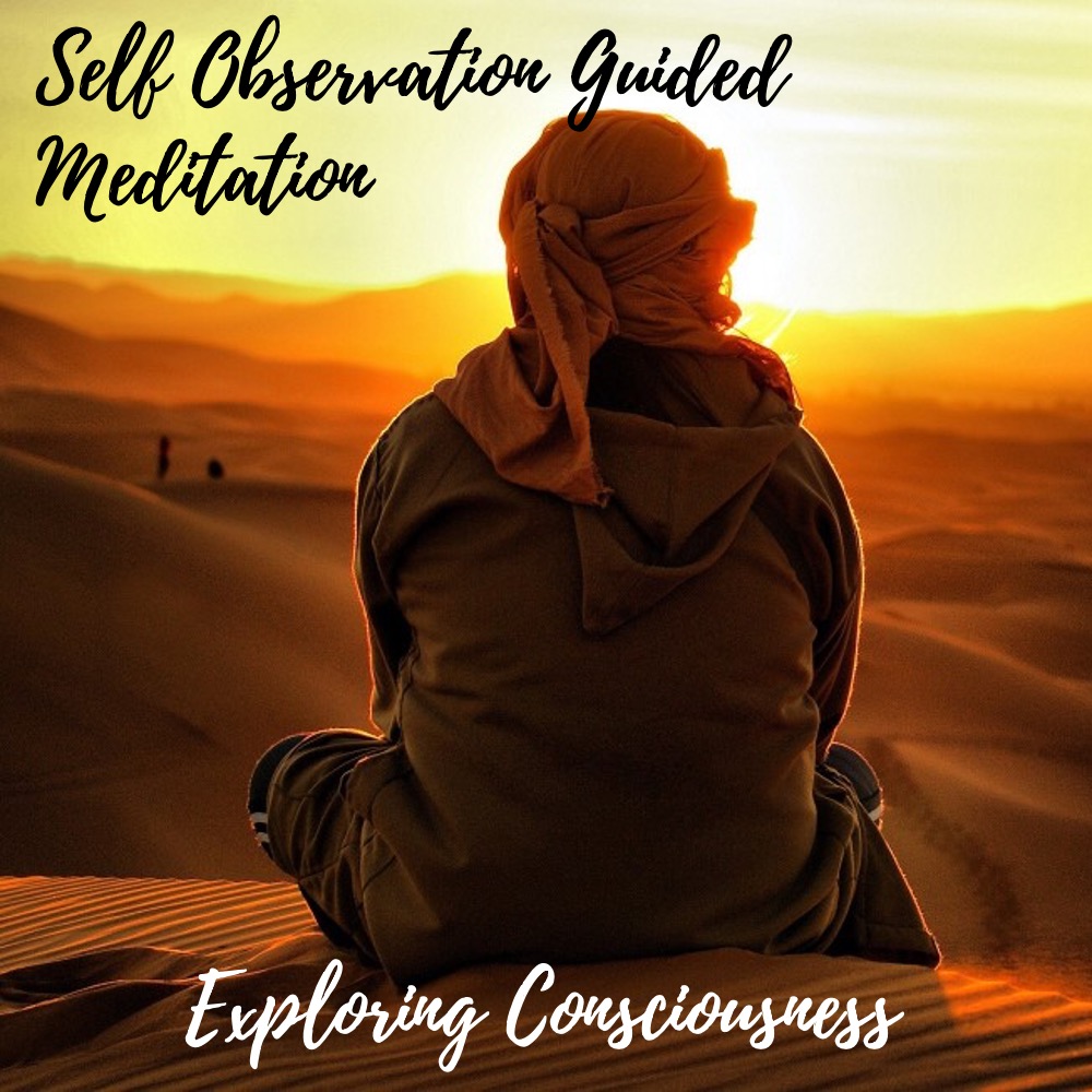 Meditating in the desert at sunset.