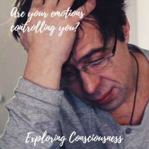 Man stressed, hand on head. Emotions controlling him?